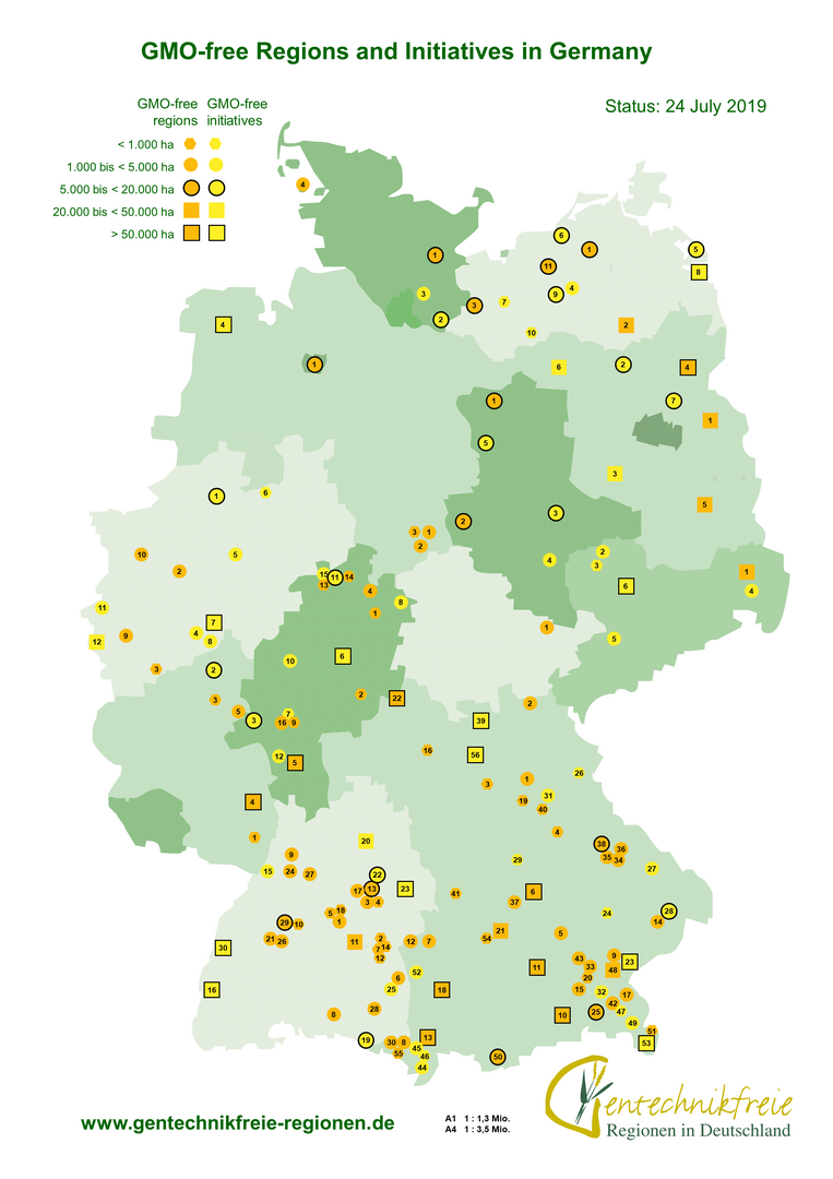 Gentechnikfreie Regionen in Deutschland. Foto: BUND